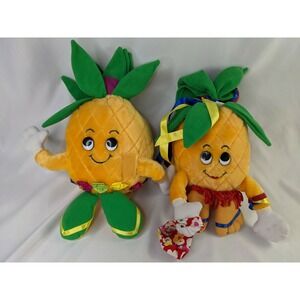 Dole Pineapple Plush Boy Girl Hawaii Aloha Lei Sundara Industries Sample Lot 2